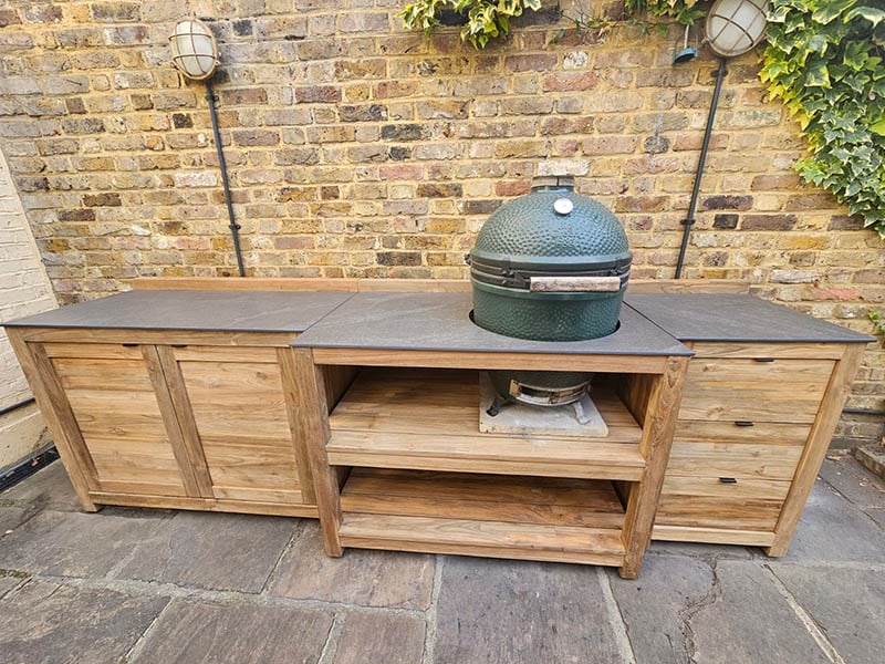 Product photograph of Bari Kitchen Big Green Egg Table Fixed Unit Bari from The Garden Furniture Centre Ltd