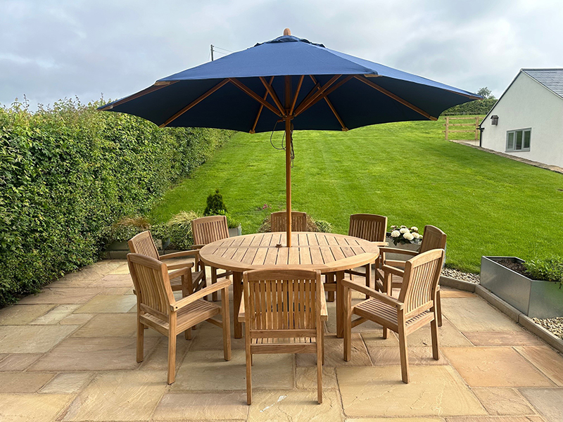 Product photograph of Marley 8 Chair Chunky Table Dining Set from The Garden Furniture Centre Ltd