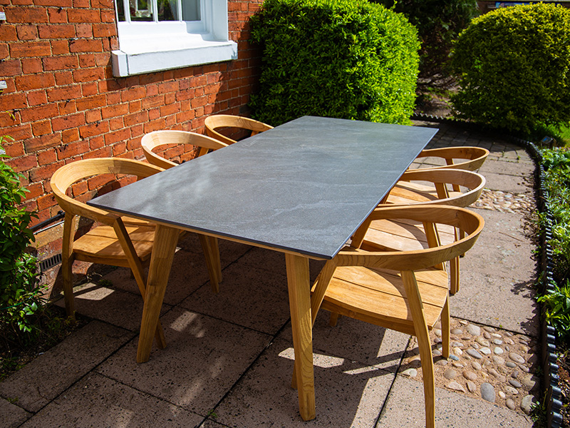 Product photograph of Bari 6 Chair Dining Set from The Garden Furniture Centre Ltd