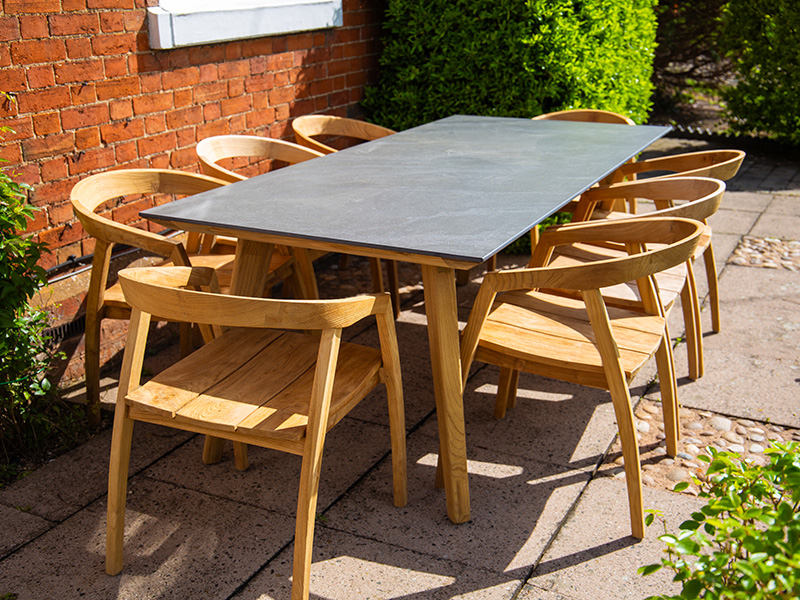 Product photograph of Bari 8 Chair Dining Set from The Garden Furniture Centre Ltd