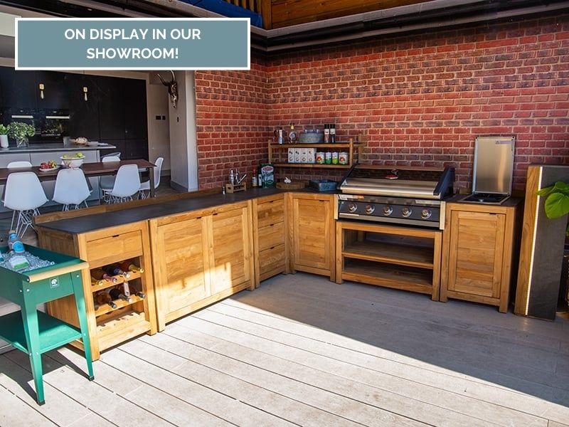 Product photograph of Bari Teak Outdoor Kitchen Set 1 from The Garden Furniture Centre Ltd