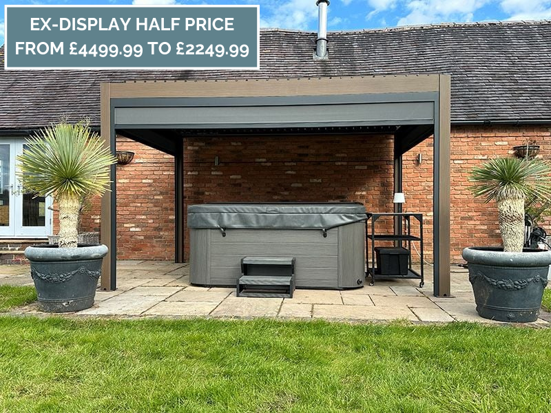 Product photograph of Solar Eclipse Gazebo 4m X 3m Wood Effect Ex-display - Half Price from The Garden Furniture Centre Ltd