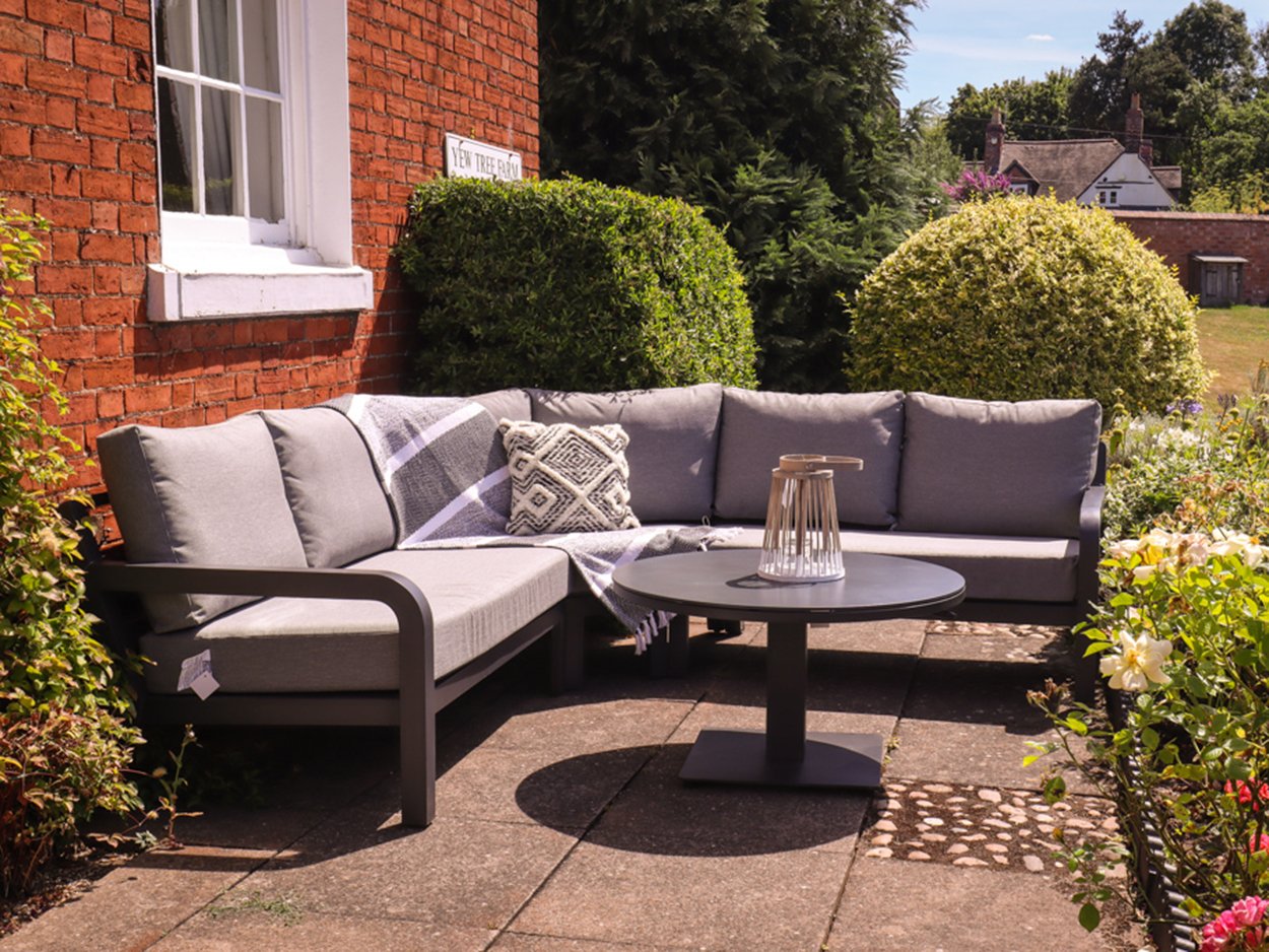 Product photograph of Timber Rounded Corner Lounge Set Life Range from The Garden Furniture Centre Ltd