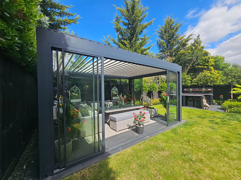 Product photograph of Mirage 5m X 4m Bioclimatic Pergola from The Garden Furniture Centre Ltd