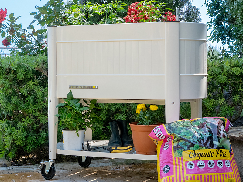 Product photograph of Permasteel Elevated Garden Bed Ivory Pre-order from The Garden Furniture Centre Ltd