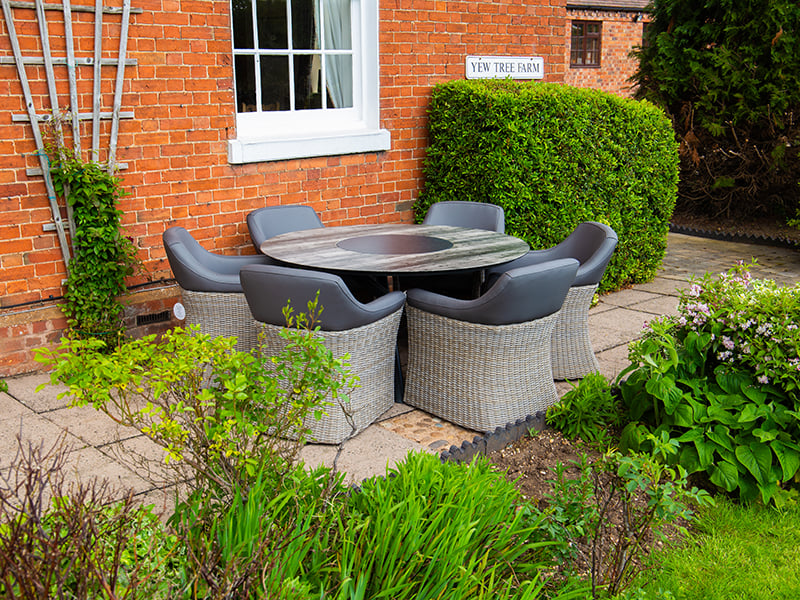 Product photograph of Meteor London 6 Chair Dining Set from The Garden Furniture Centre Ltd