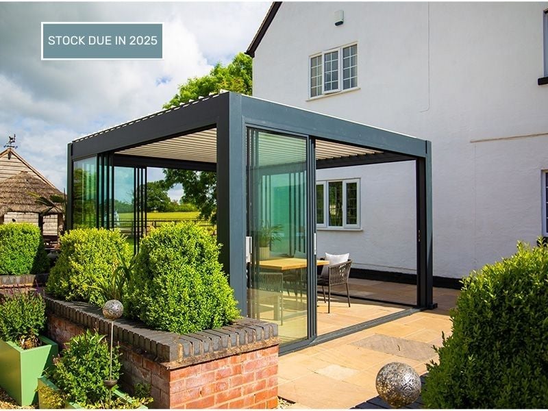 Product photograph of Mirage 4x4m Bioclimatic Pergola from The Garden Furniture Centre Ltd