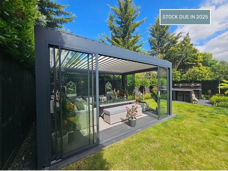 Product photograph of Mirage 6m X 4m Bioclimatic Pergola from The Garden Furniture Centre Ltd