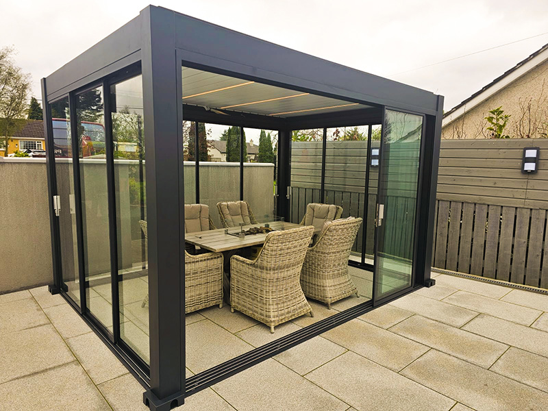 Product photograph of Mirage 4m X 3m Bioclimatic Pergola from The Garden Furniture Centre Ltd