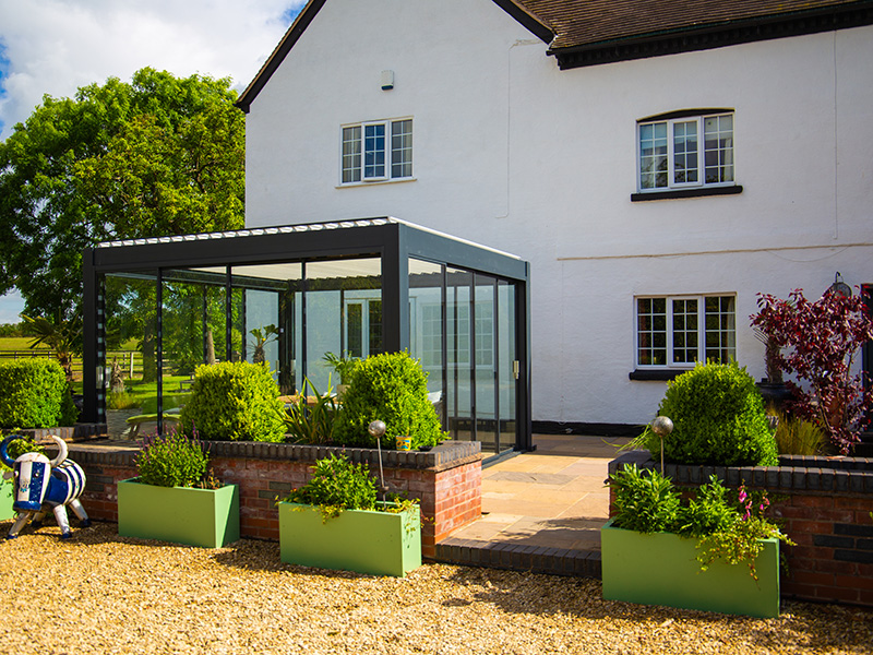 Product photograph of Mirage 3x3m Bioclimatic Pergola from The Garden Furniture Centre Ltd