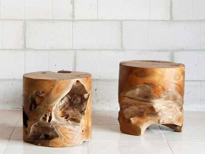 Product photograph of Naga Reclaimed Round Stool Pre Order from The Garden Furniture Centre Ltd