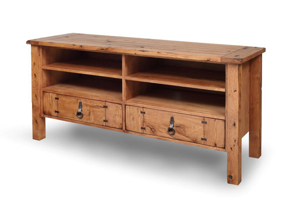 Product photograph of Rustic Oak Entertainment Unit from The Garden Furniture Centre Ltd