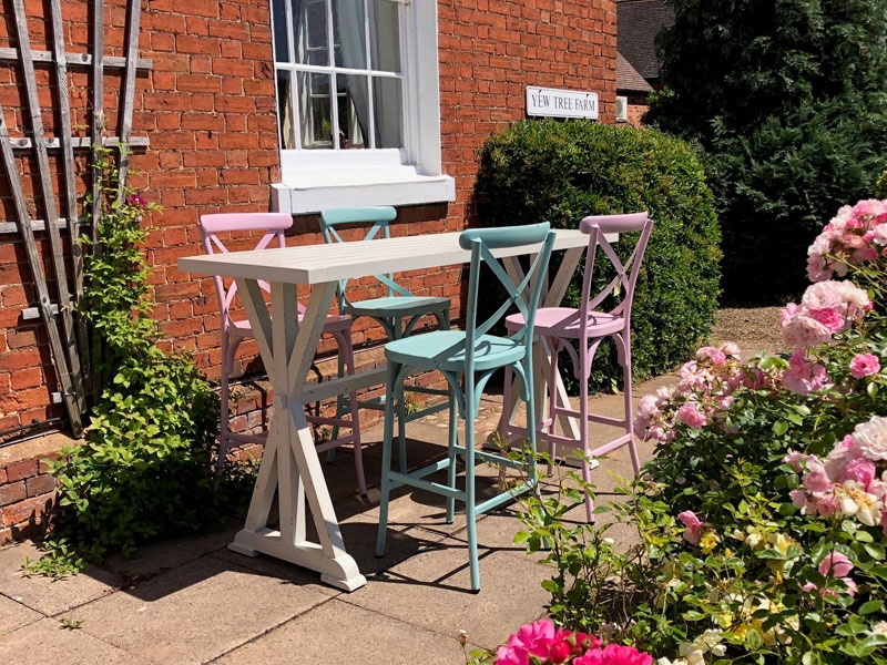 Product photograph of Retro 4 Chair Bar Set from The Garden Furniture Centre Ltd