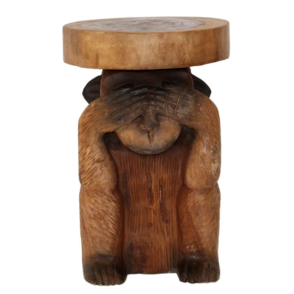 Product photograph of Monkey See No Evil Ornamental Table from The Garden Furniture Centre Ltd