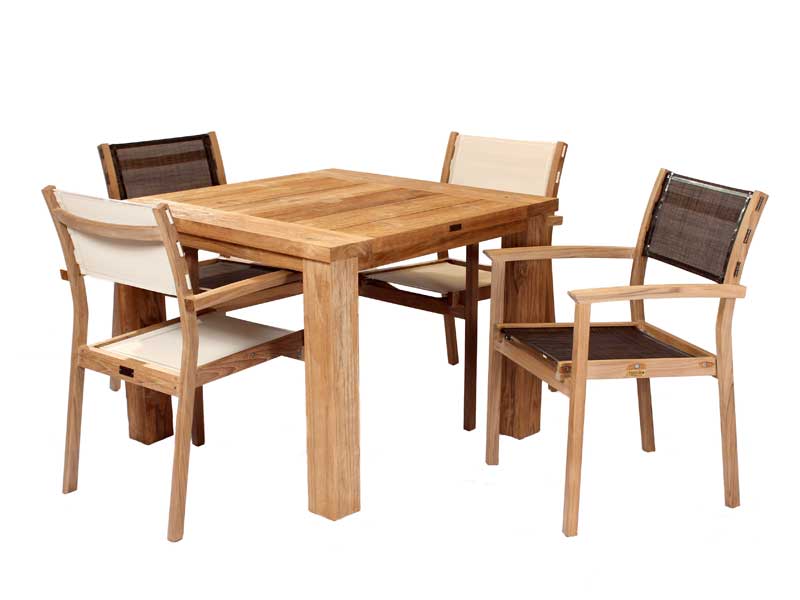 Product photograph of Regent 1m Table 4 Stacking Chair Fsc Certified from The Garden Furniture Centre Ltd