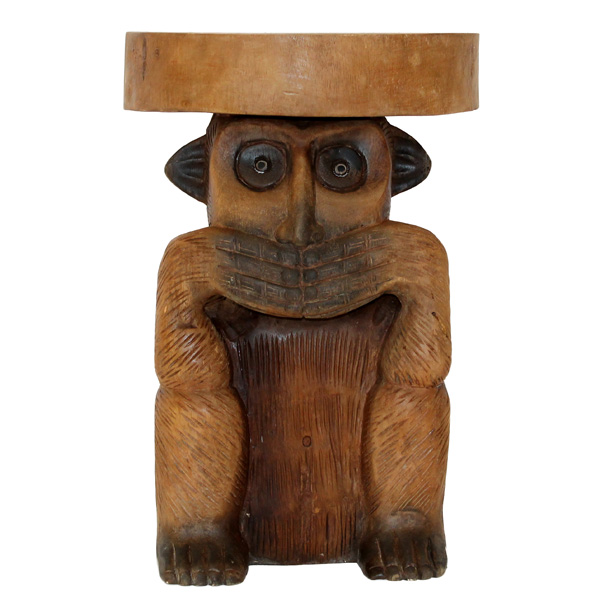 Product photograph of Monkey Speak No Evil Ornamental Table from The Garden Furniture Centre Ltd