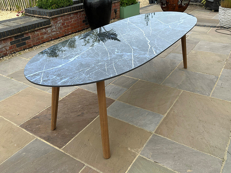 Product photograph of Stone Top Table 2 6m from The Garden Furniture Centre Ltd