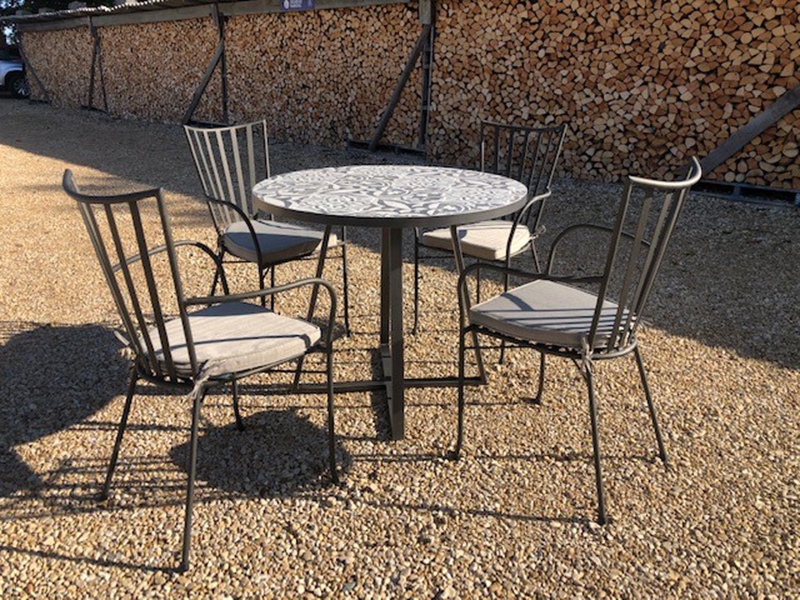 Product photograph of Terrazzo 90cm Table Set from The Garden Furniture Centre Ltd