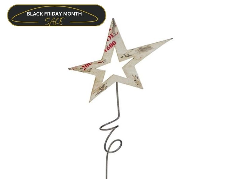 Product photograph of Festive Star Stakes - Set Of 10 Black Friday Month from The Garden Furniture Centre Ltd