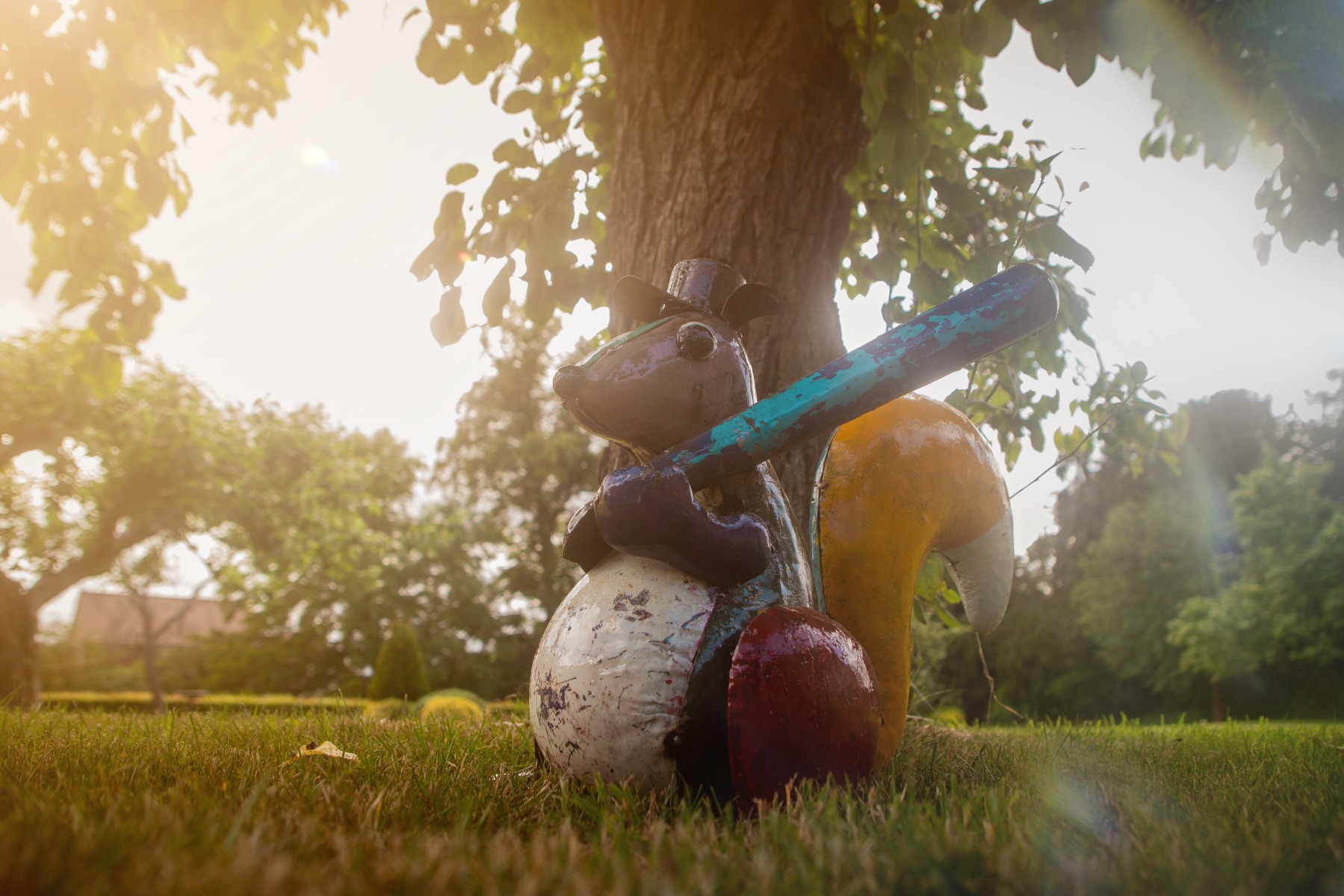 Product photograph of Stan The Baseball Squirrel from The Garden Furniture Centre Ltd