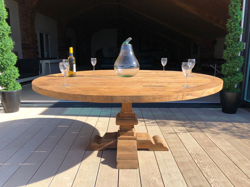 Product photograph of Valencia Round Table 1 8m Pre-order from The Garden Furniture Centre Ltd