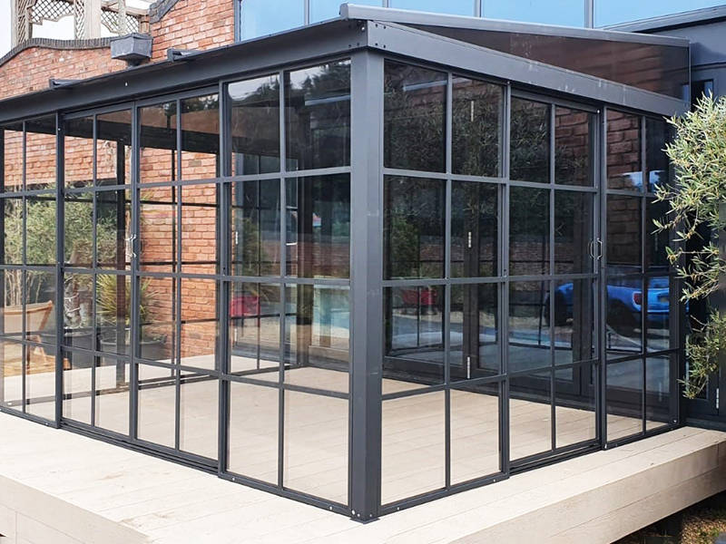 Product photograph of Four Seasons Wall Screen House 3 X 3 6m Pre-order from The Garden Furniture Centre Ltd